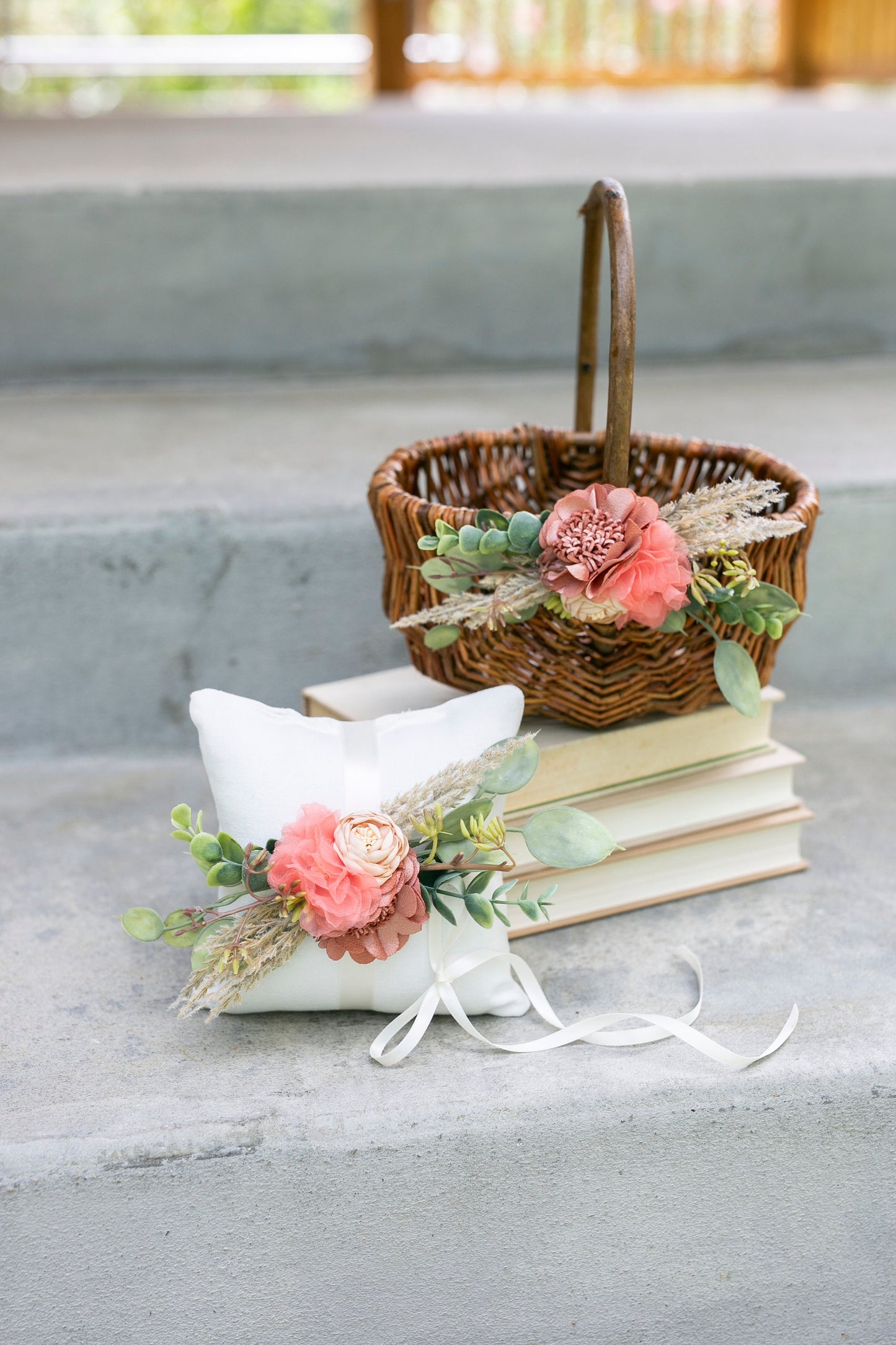 Boho Flower Girl Basket Set: Wildflower Wedding Decor