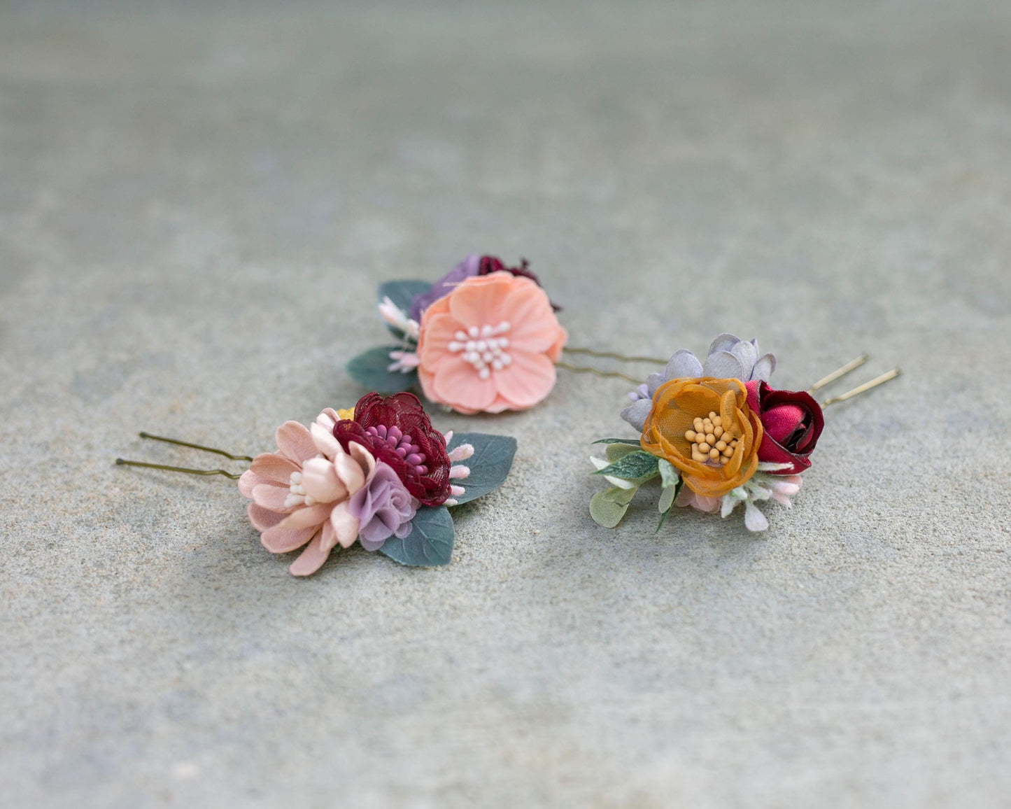 Bridal Flower Hair Pin Set: Regency Wedding Hair Accessory