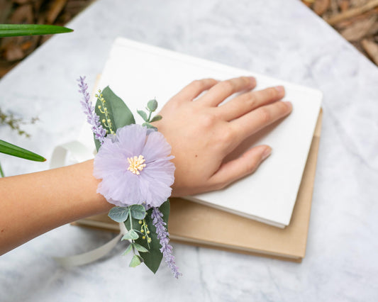 Lavender Wedding Corsage: Floral Wristlet, Mother of the Bride Keepsake