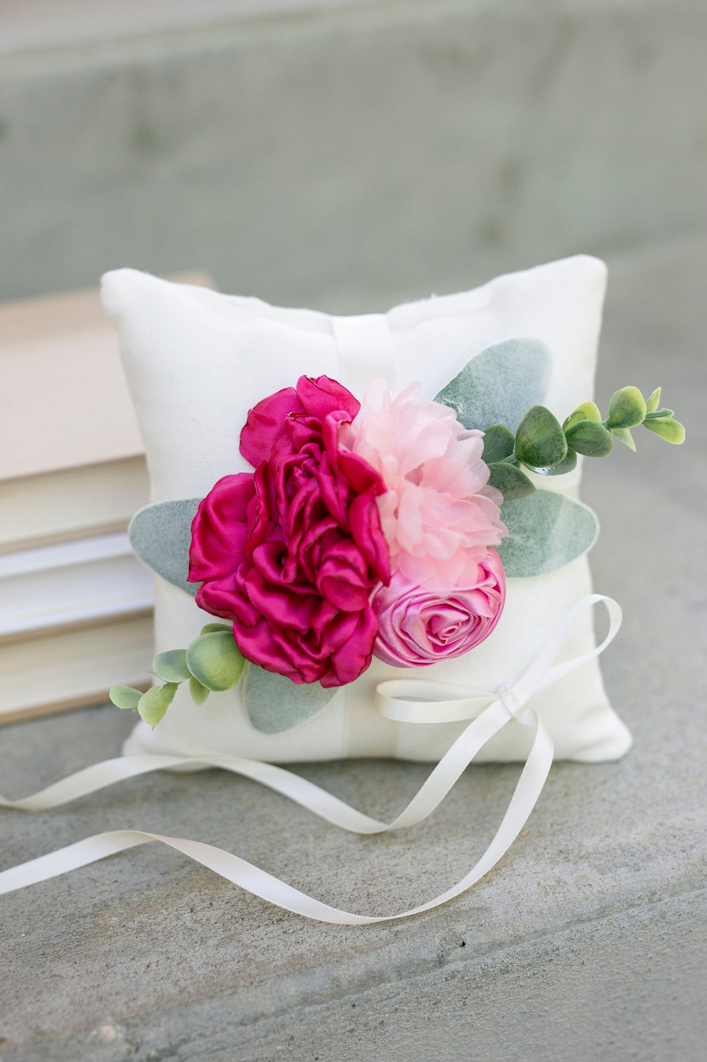 Pink Floral Flower Girl Basket: Ivory Metal Wedding Decor