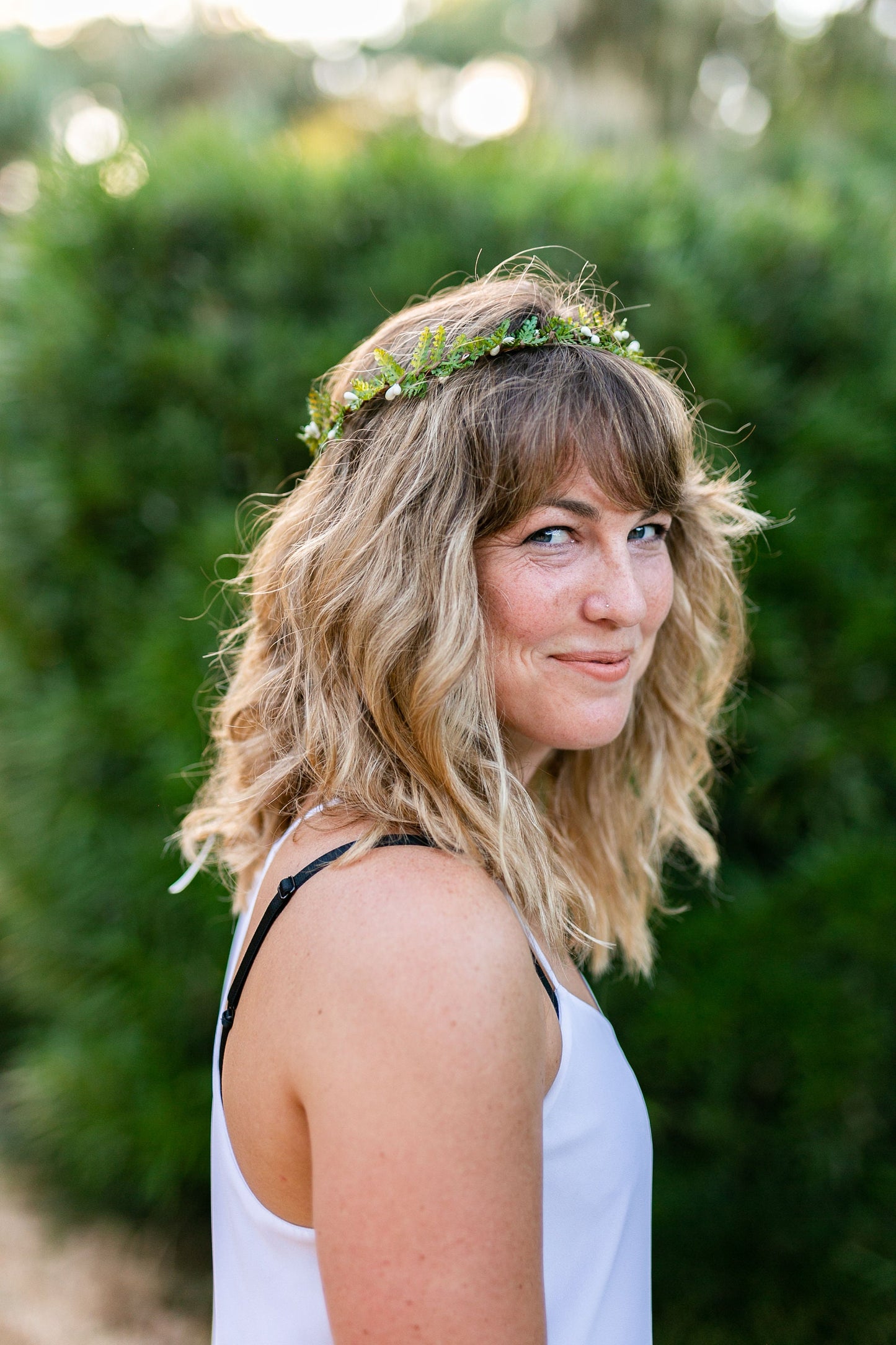 Elodie Fern Flower Crown: Greenery Wedding Floral Halo