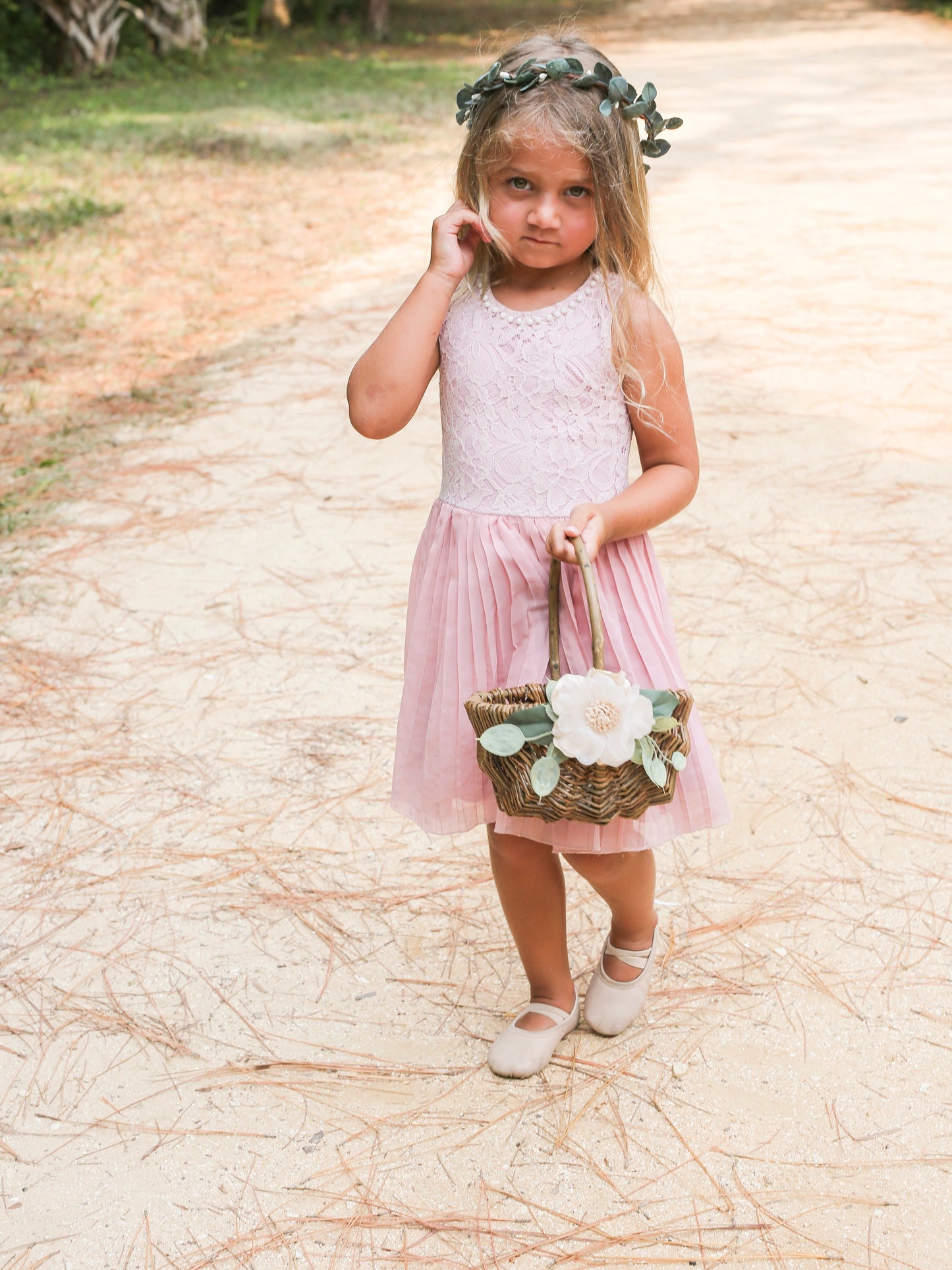 Willow Flower Girl Basket: Romantic Wedding Basket with Greenery
