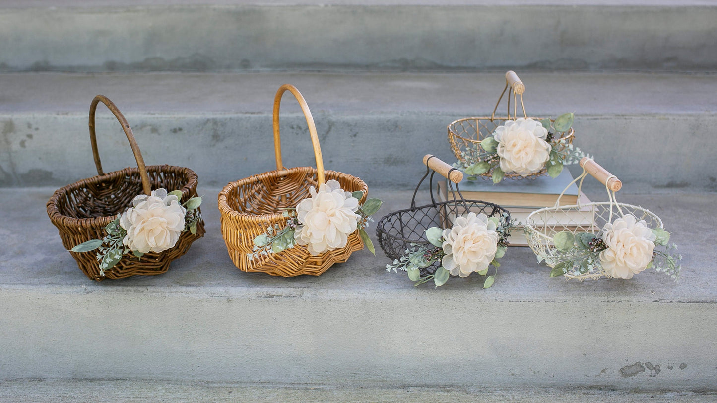 Willow Flower Girl Basket: Rustic Willow Wedding Decor