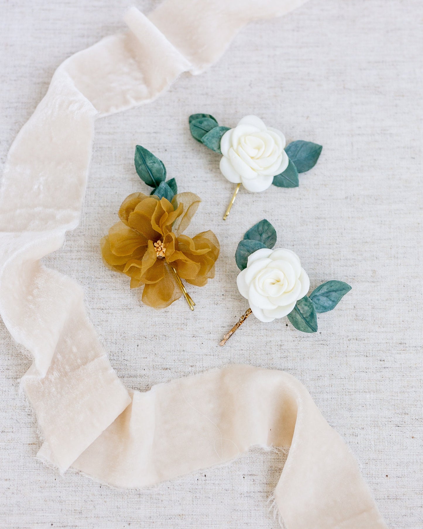 Floral Hair Pin Set: Boho Bridal Hair Accessory