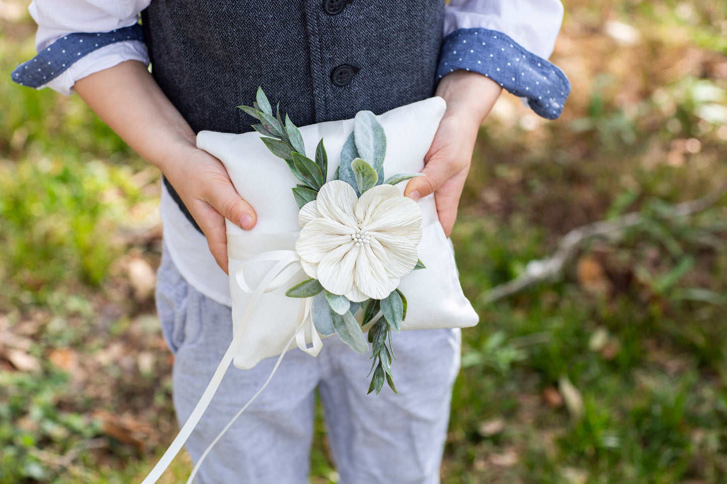 Willow Flower Girl Basket: Handmade Wicker Wedding Basket with Greenery