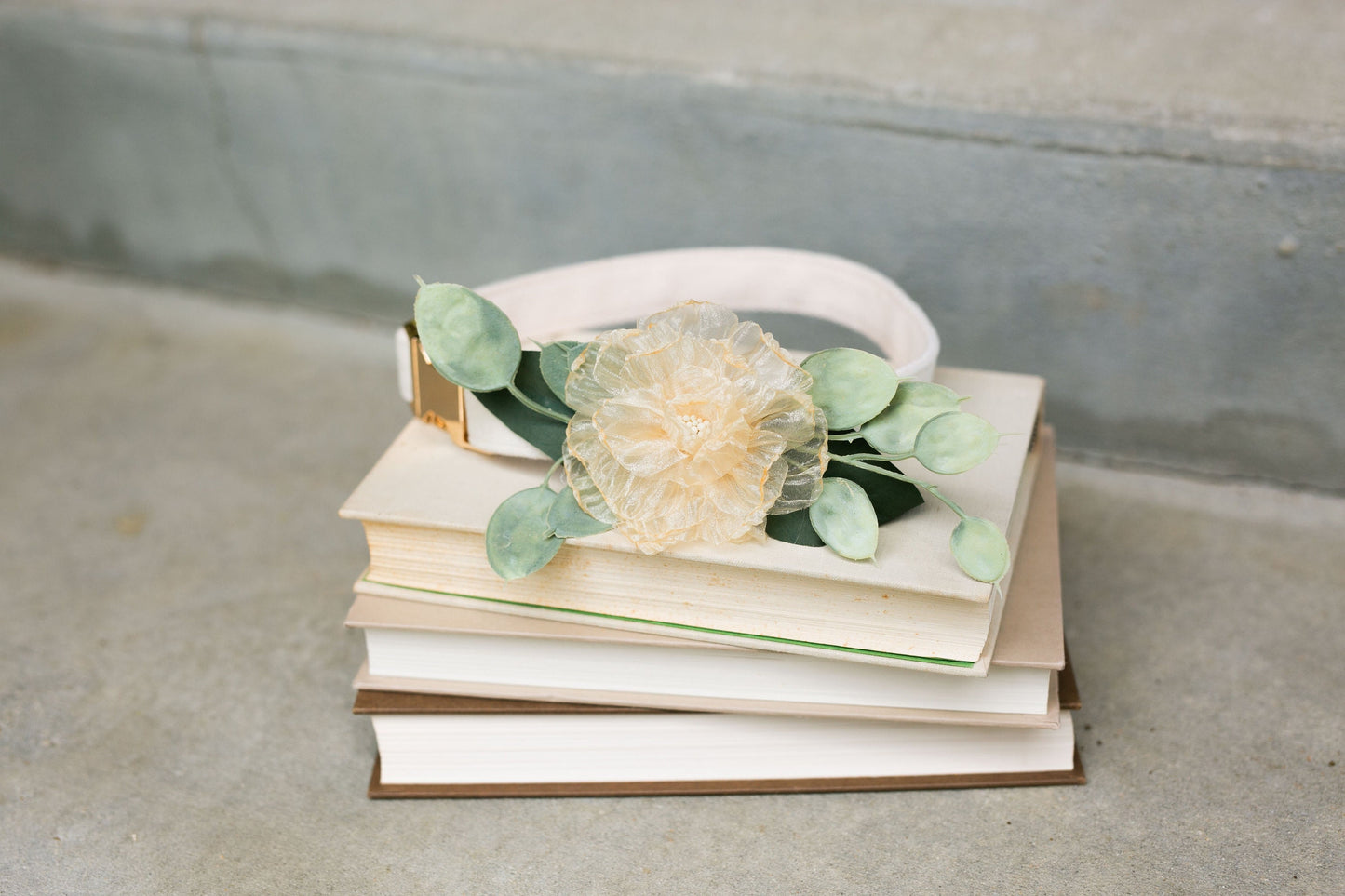 Wedding Dog Collar Corsage: Amber Floral Pet Collar Attachment