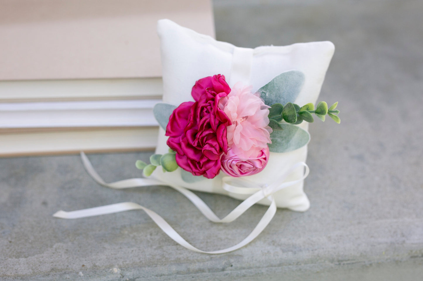 Pink Floral Flower Girl Basket: Ivory Metal Wedding Decor