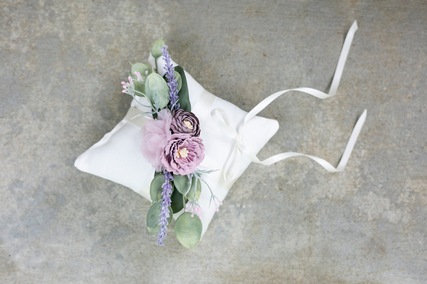 Flower Girl Basket Set | Boho Wedding Flower Girl Gift | Lavender & Mauve Wedding | Whimsical Matching Flower Girl Basket + Ring Pillow Set