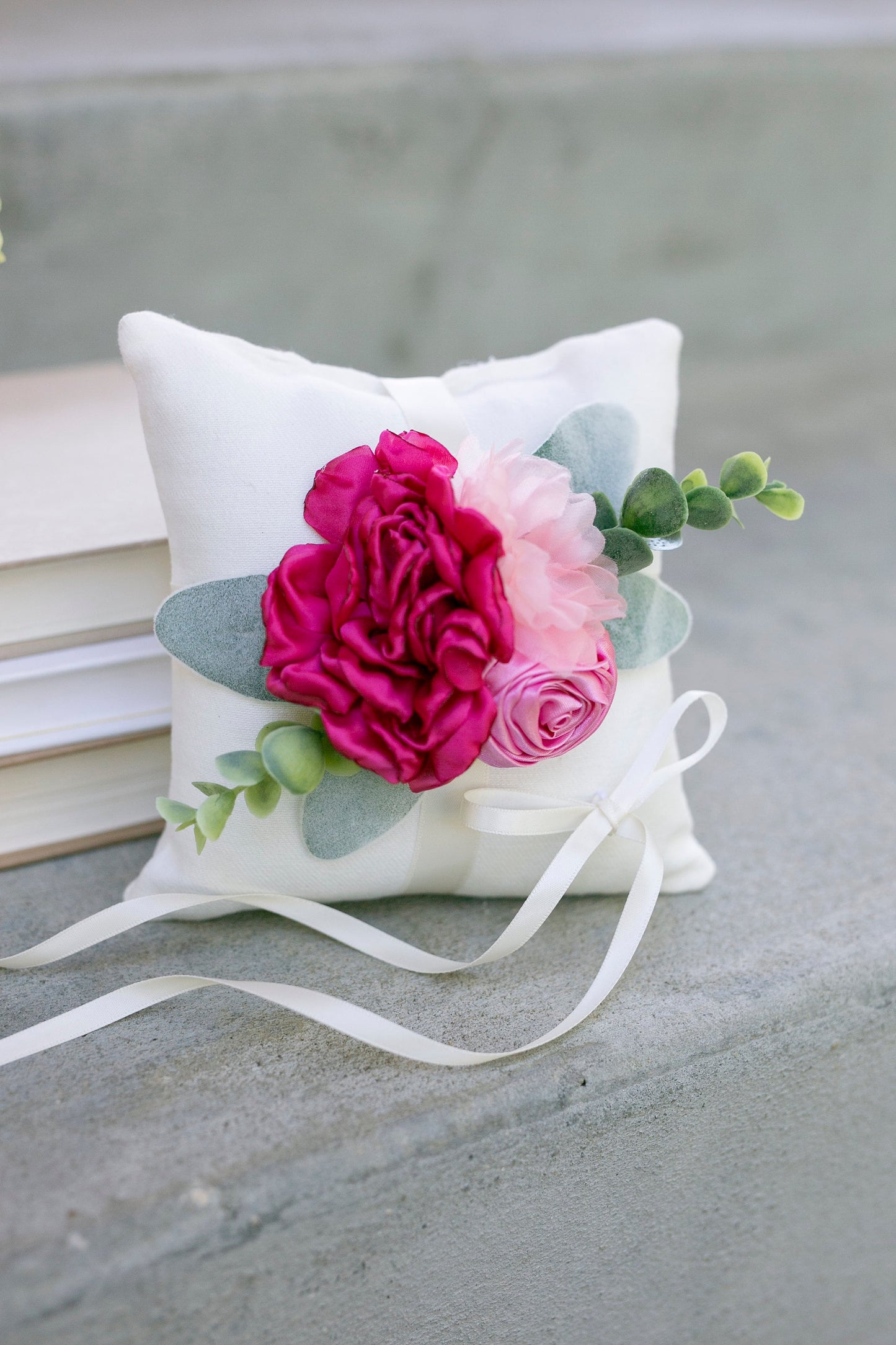 Pink Floral Flower Girl Basket: Ivory Metal Wedding Decor