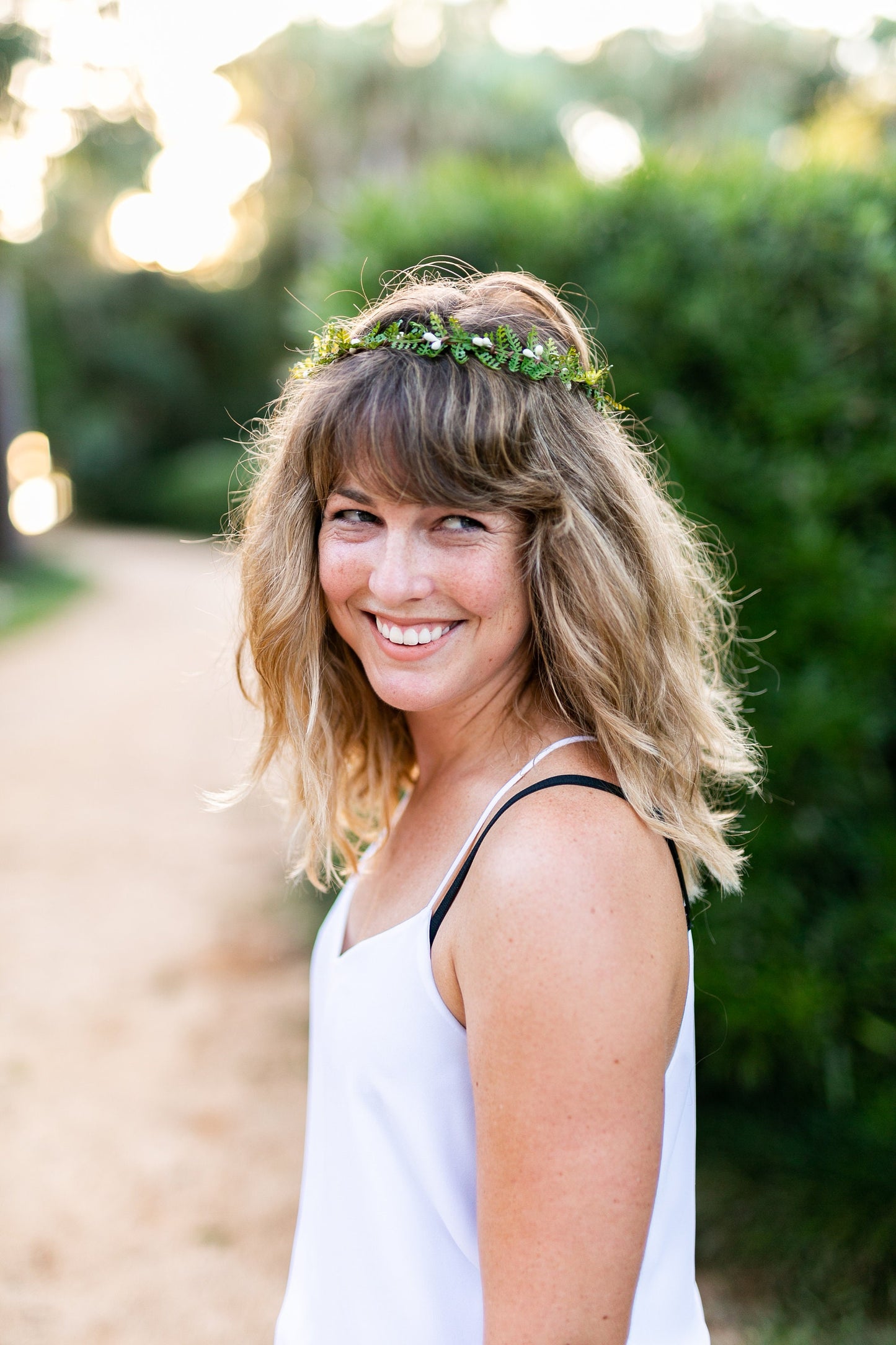 Elodie Fern Flower Crown: Greenery Wedding Floral Halo