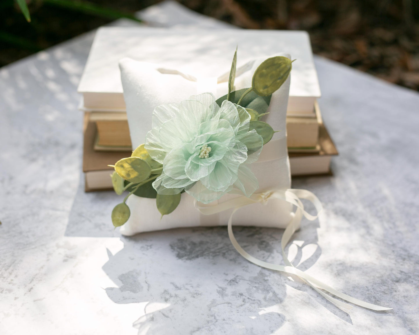 Champagne Gold Flower Girl Basket: Handmade Organza Rose Wedding Decor