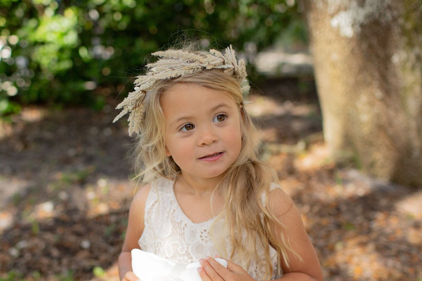 Pampas Grass Flower Crown: Boho Wedding Hair Accessory