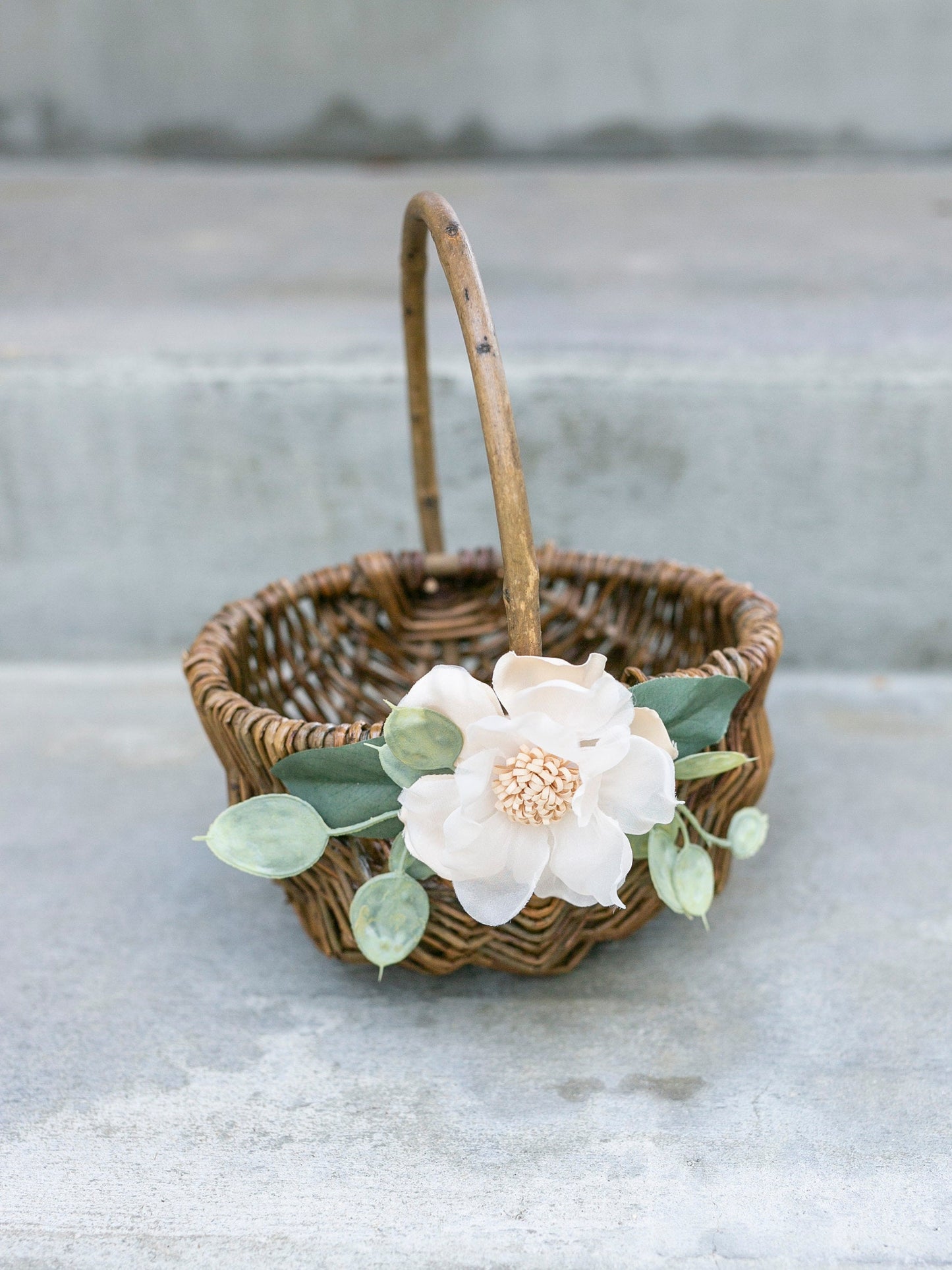 Willow Flower Girl Basket: Romantic Wedding Basket with Greenery