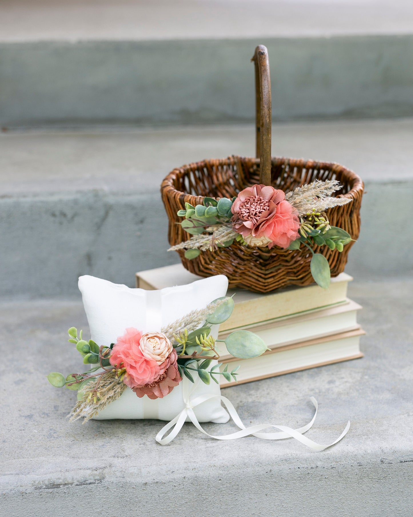 Boho Flower Girl Basket Set: Wildflower Wedding Decor