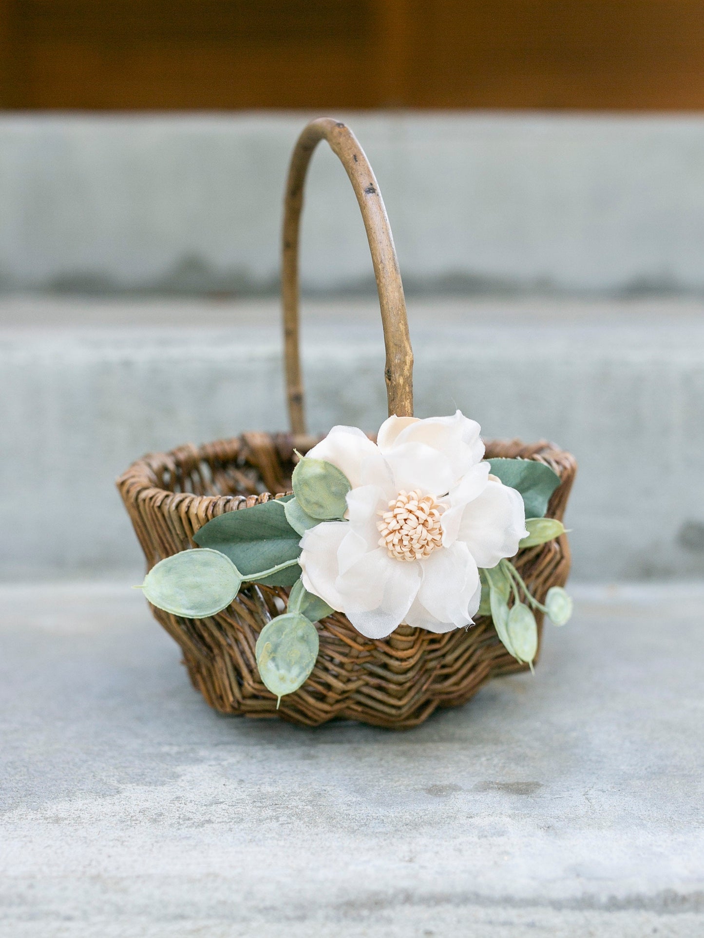 Willow Flower Girl Basket: Romantic Wedding Basket with Greenery