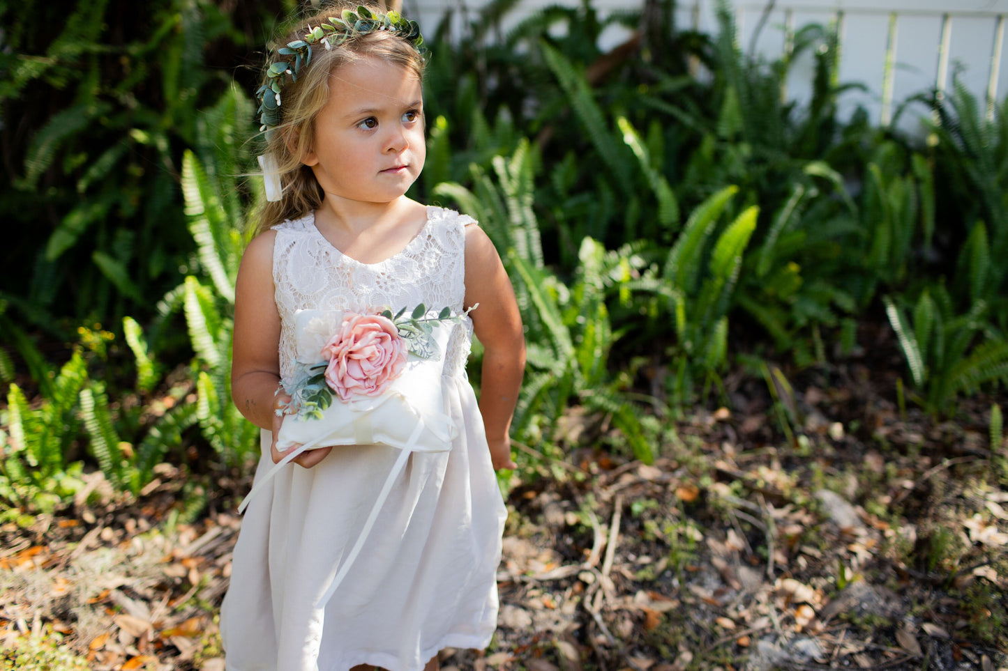 Kai Floral Ring Bearer Pillow: Blush Pink Wedding Decor