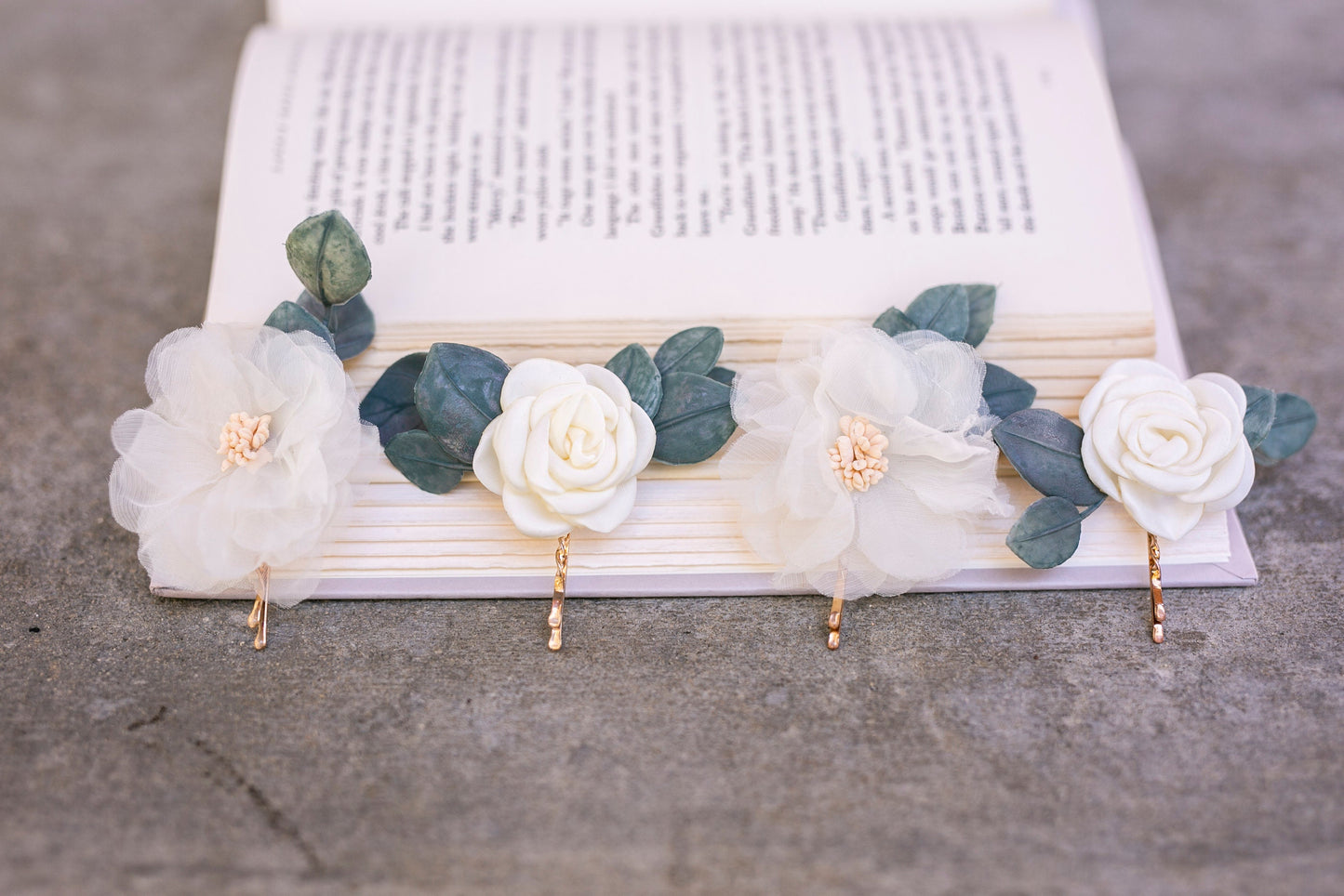 Floral Hair Pin Set: Boho Bridal Hair Accessory