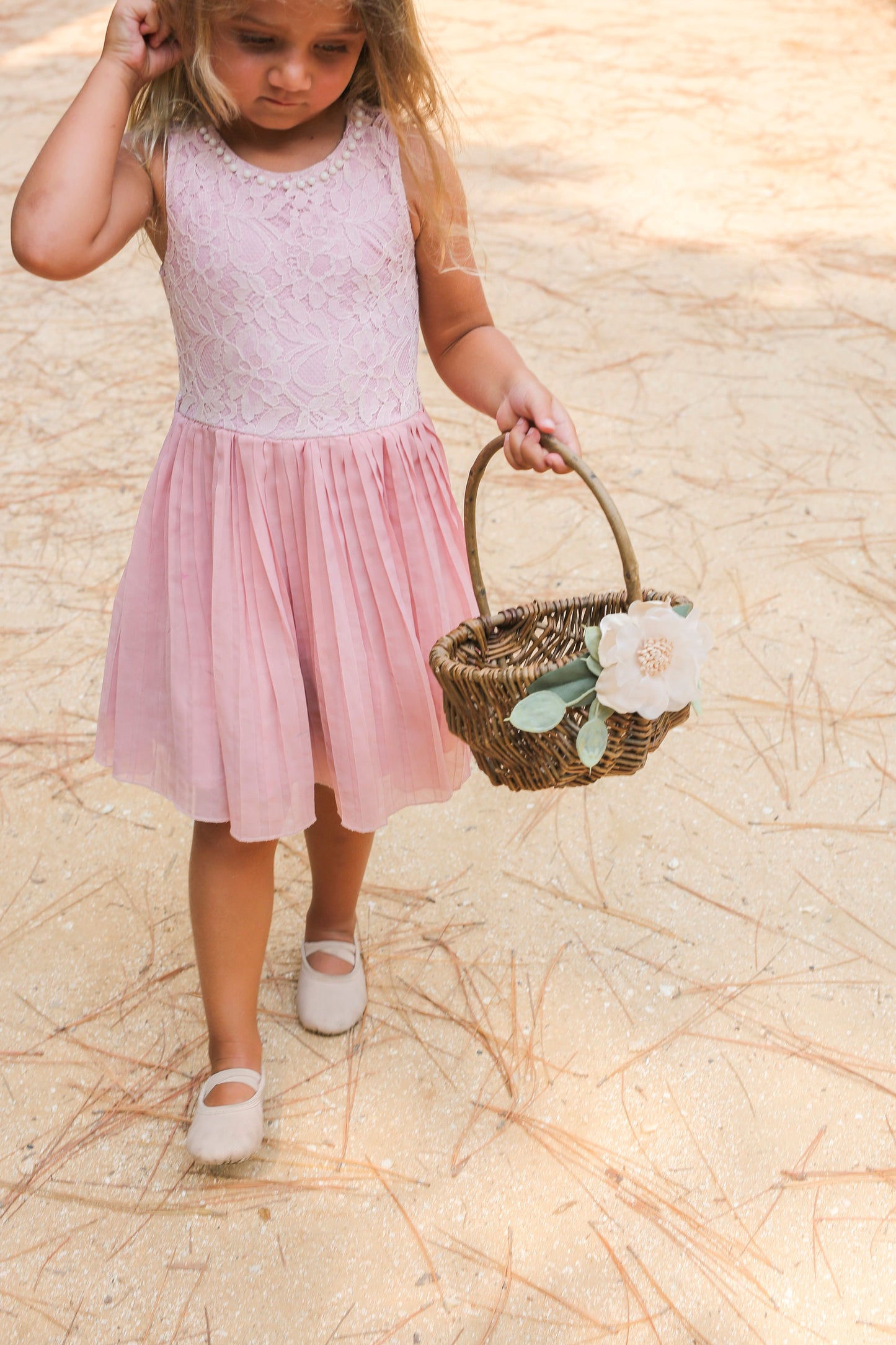 Willow Flower Girl Basket: Romantic Wedding Basket with Greenery