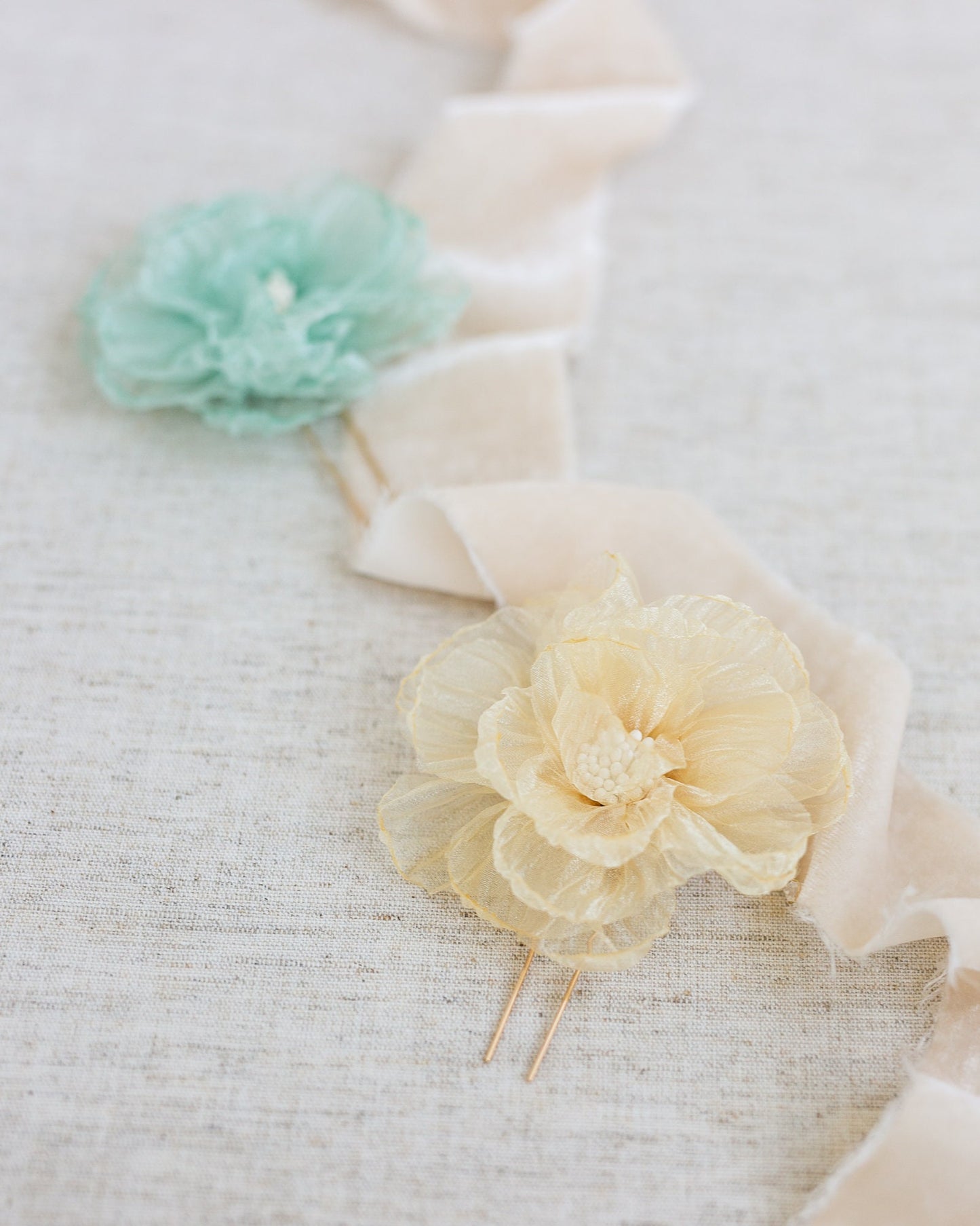 Crystal Flower Hair Pin: Gold Bridal Hair Accessory