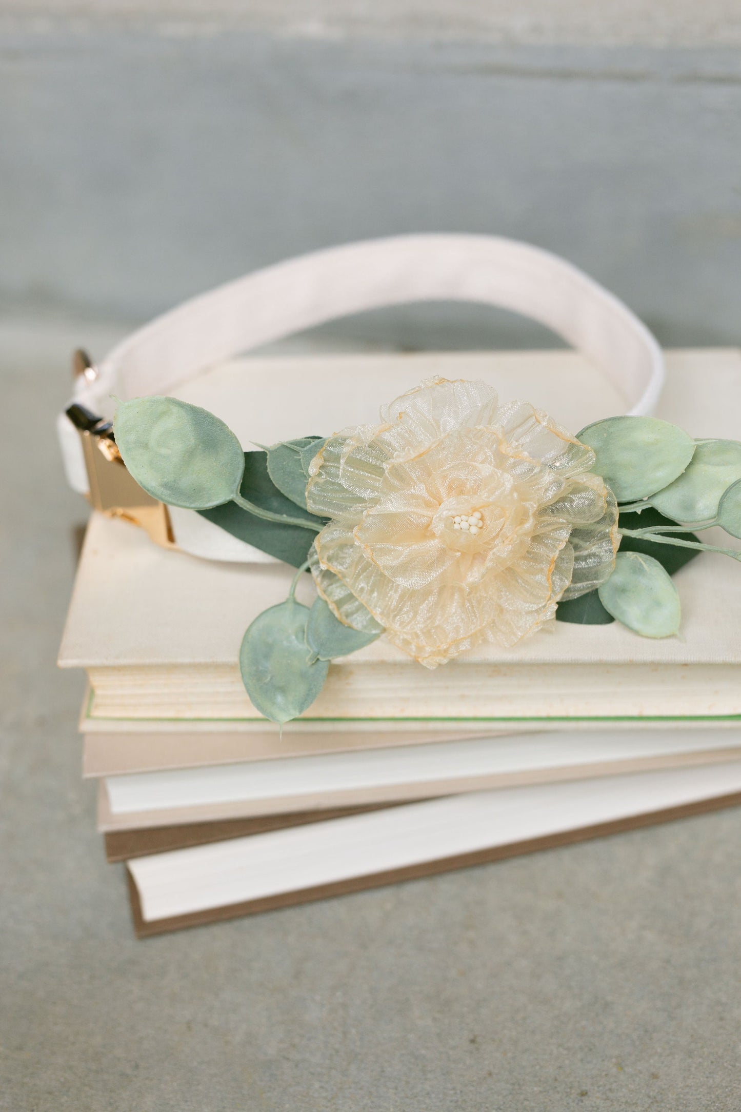 Wedding Dog Collar Corsage: Amber Floral Pet Collar Attachment