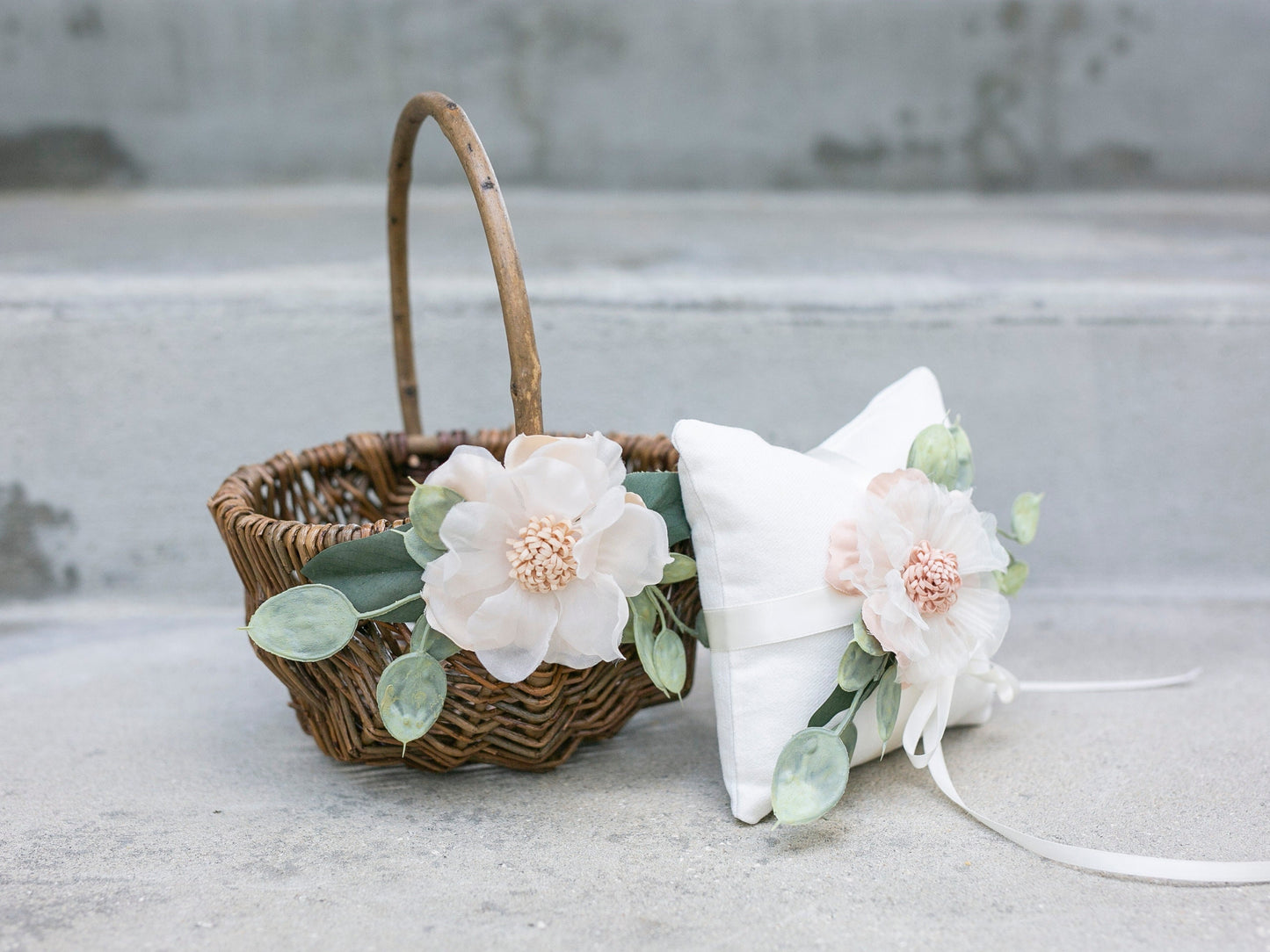 Willow Flower Girl Basket: Romantic Wedding Basket with Greenery