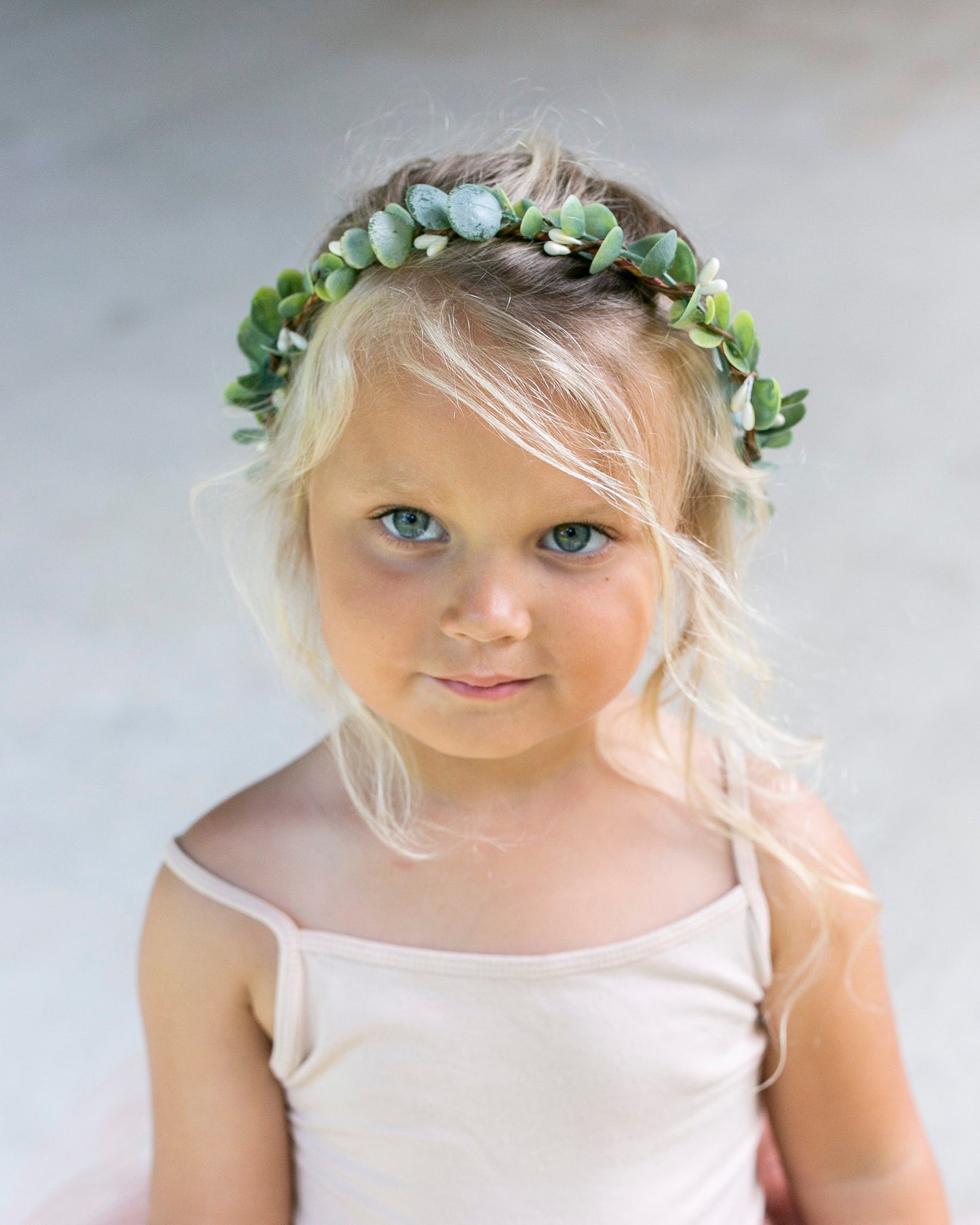 Isla Green Eucalyptus Leaf Crown: Boho Bridal Hairpiece