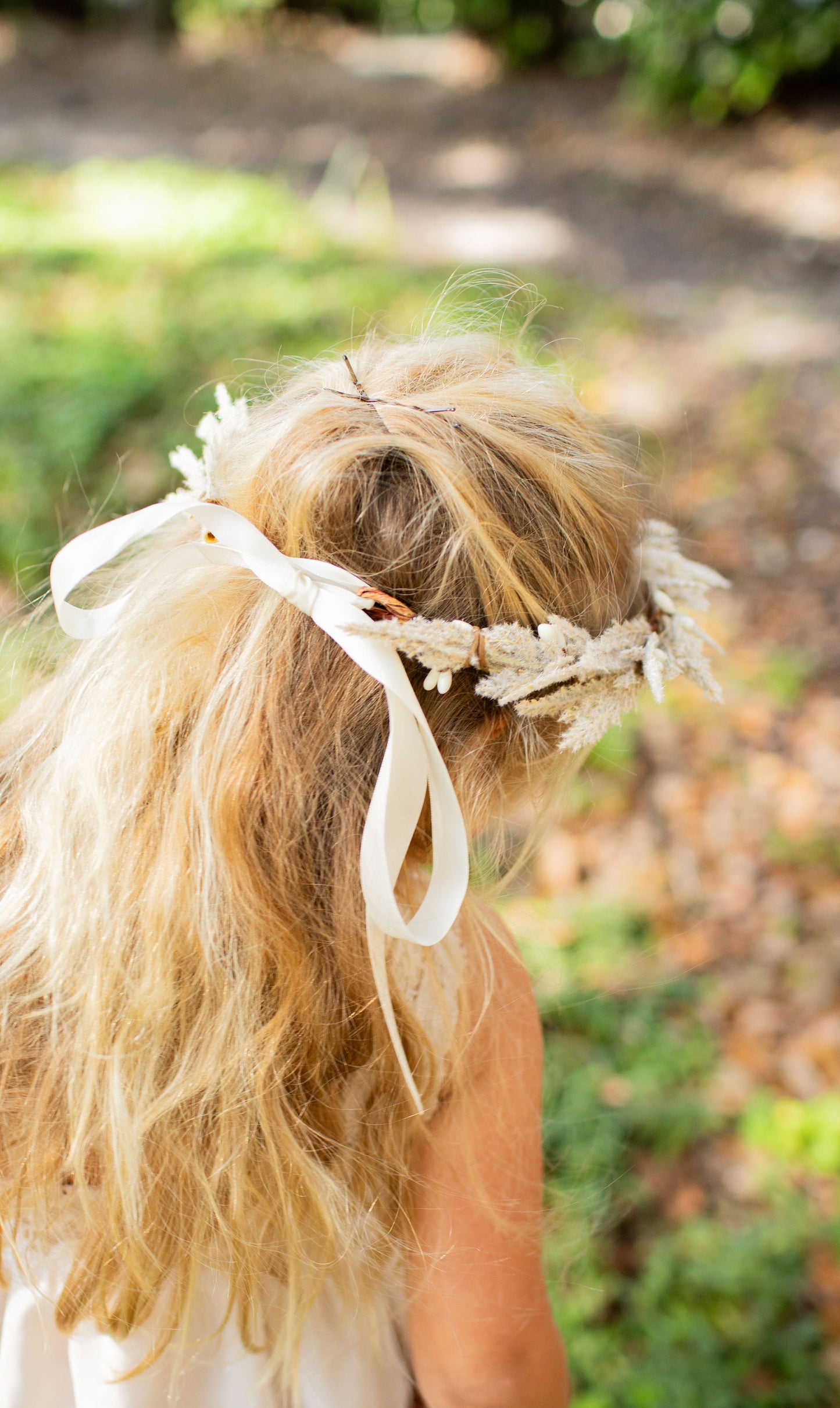 Pampas Grass Flower Crown: Boho Wedding Hair Accessory