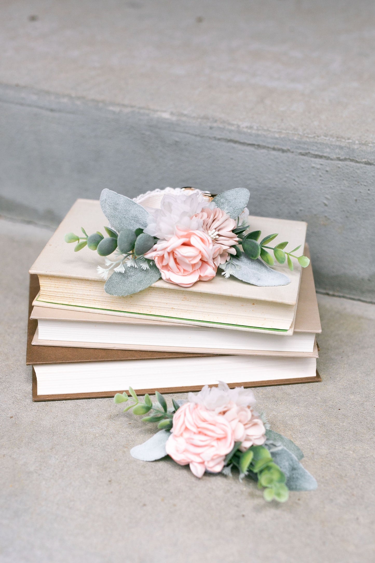 Blush Floral Dog Collar Corsage: Wedding Leash Accent