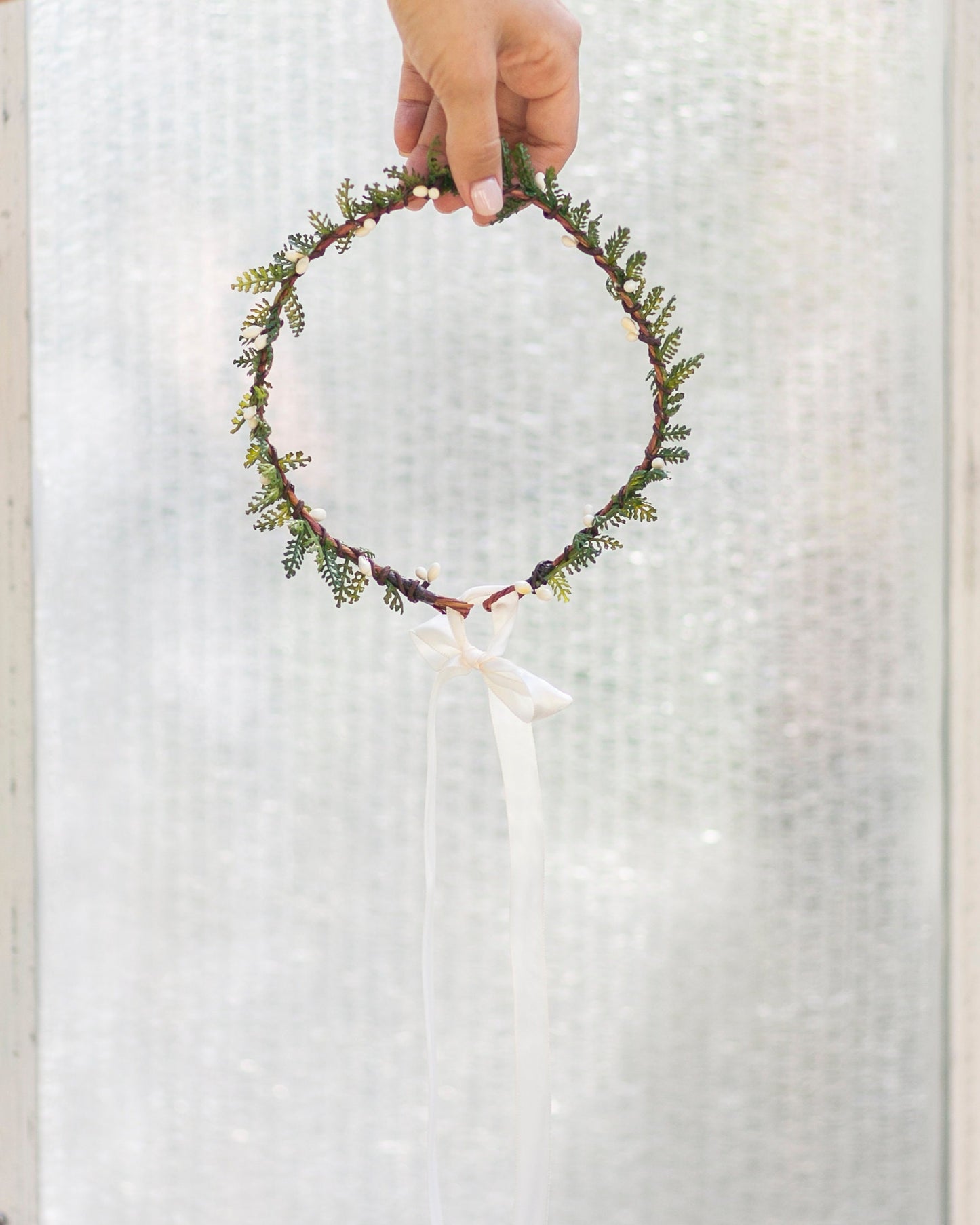 Elodie Fern Flower Crown: Greenery Wedding Floral Halo