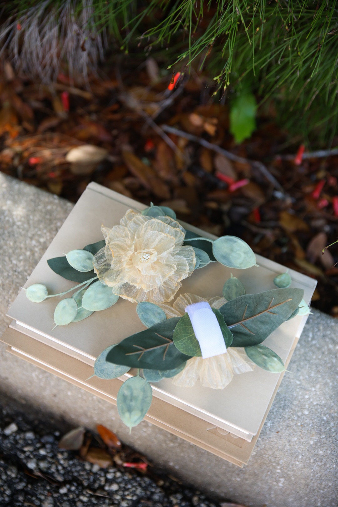 Wedding Dog Collar Corsage: Amber Floral Pet Collar Attachment