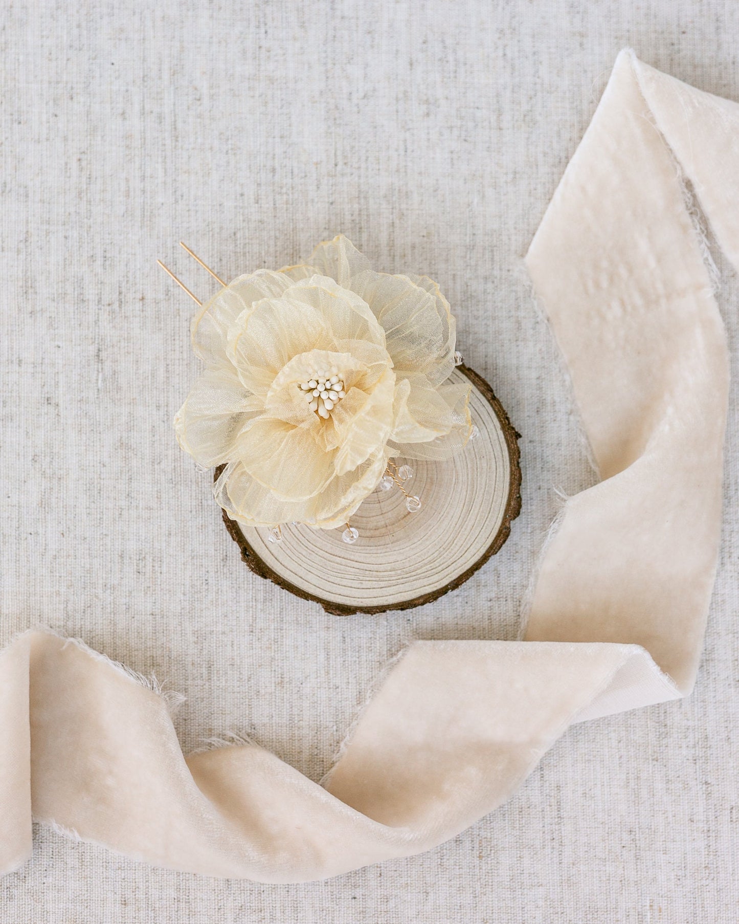 Crystal Flower Hair Pin: Gold Bridal Hair Accessory