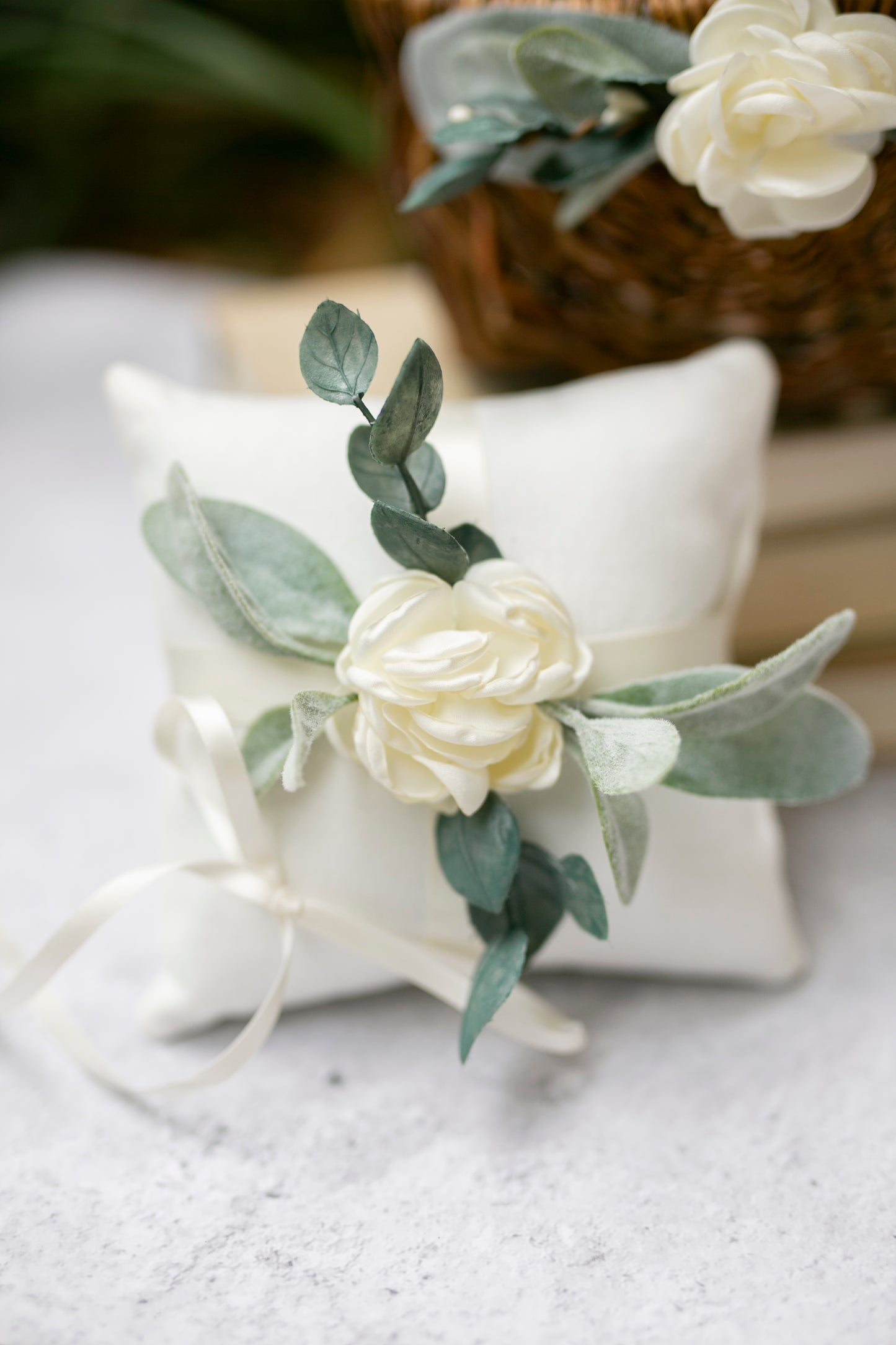 Grace Flower Girl Basket and Crown Set Decor