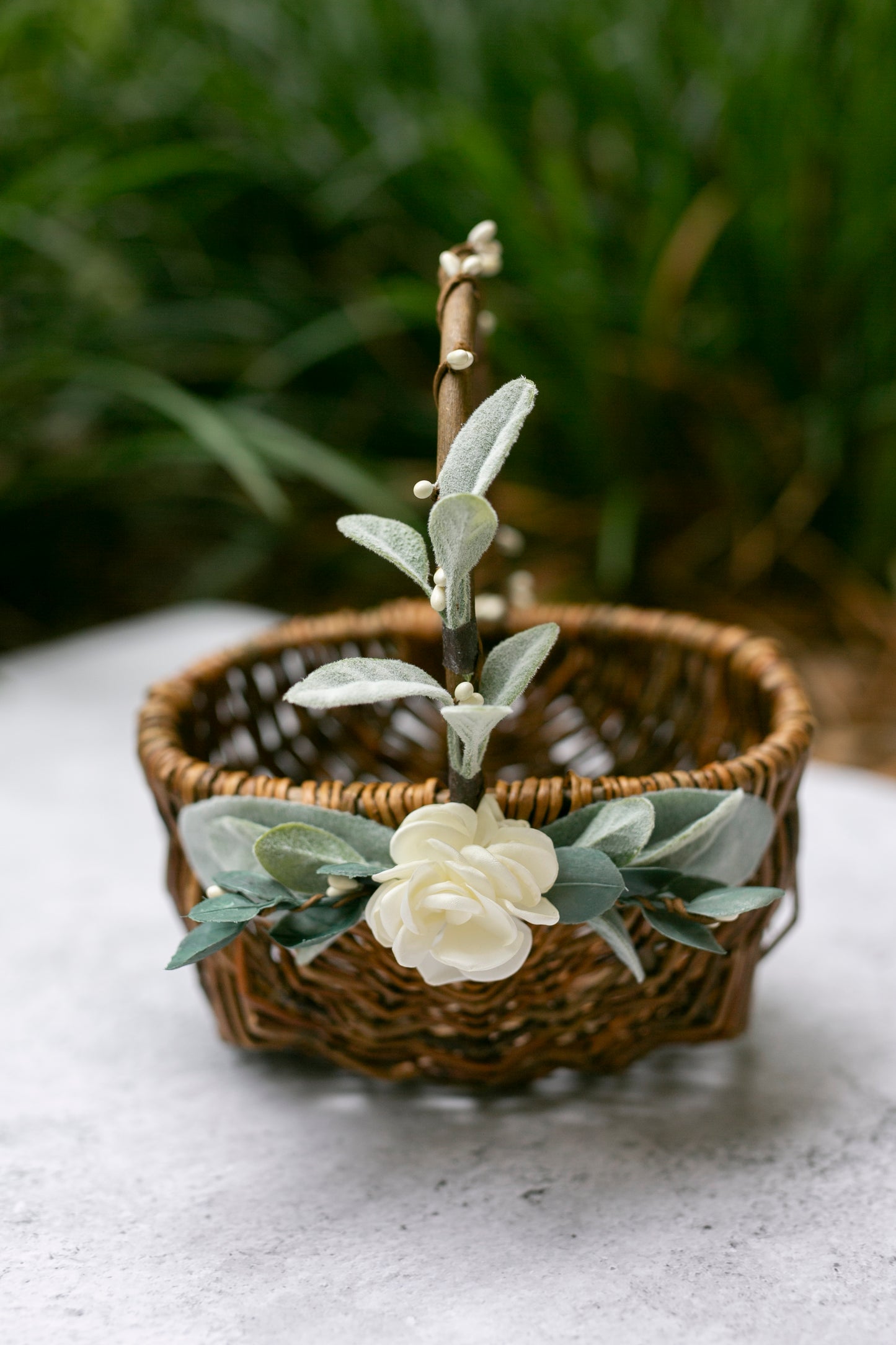 Grace Flower Girl Basket and Crown Set Decor