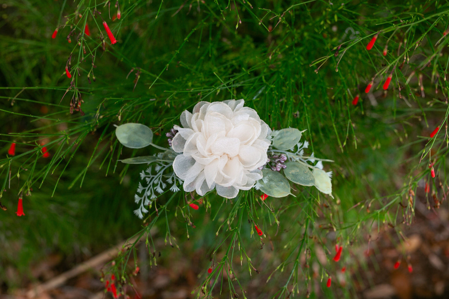 Dog Wedding Collar Corsage: Ivory Floral Pet Collar Accessory