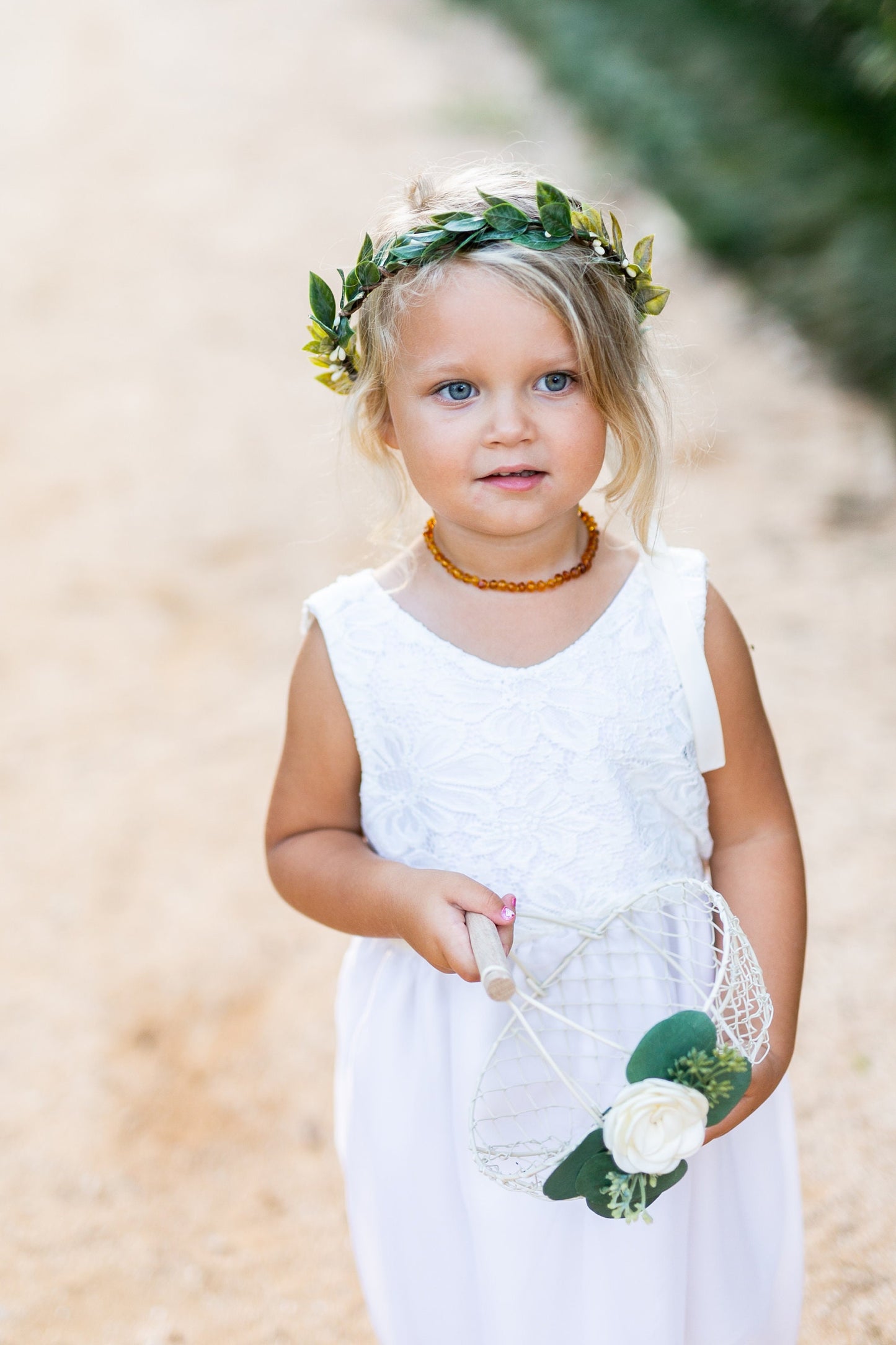 Italian Ruscus Greenery Flower Crown: Wedding Hairpiece