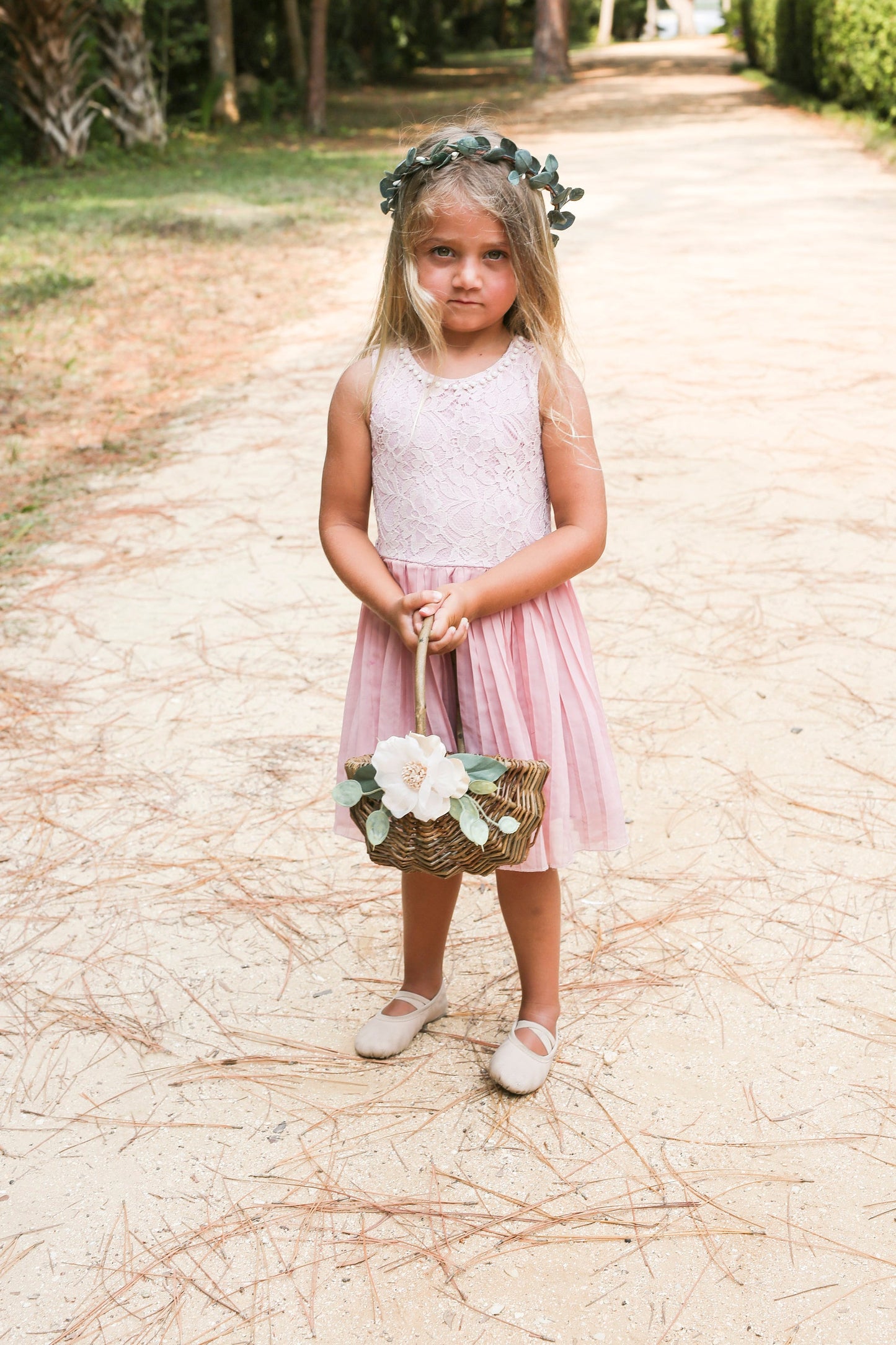 Willow Flower Girl Basket: Romantic Wedding Basket with Greenery