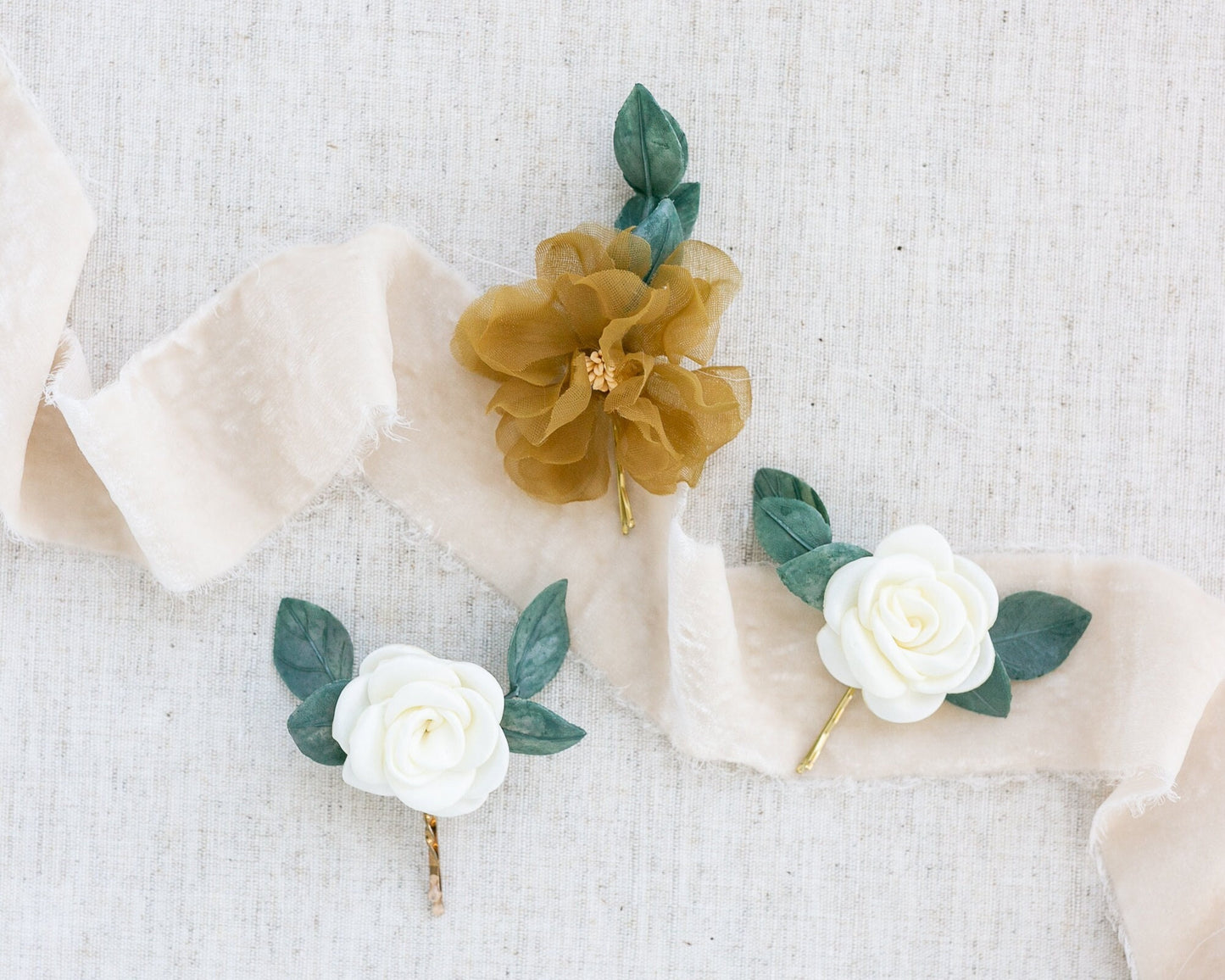 Floral Hair Pin Set: Boho Bridal Hair Accessory