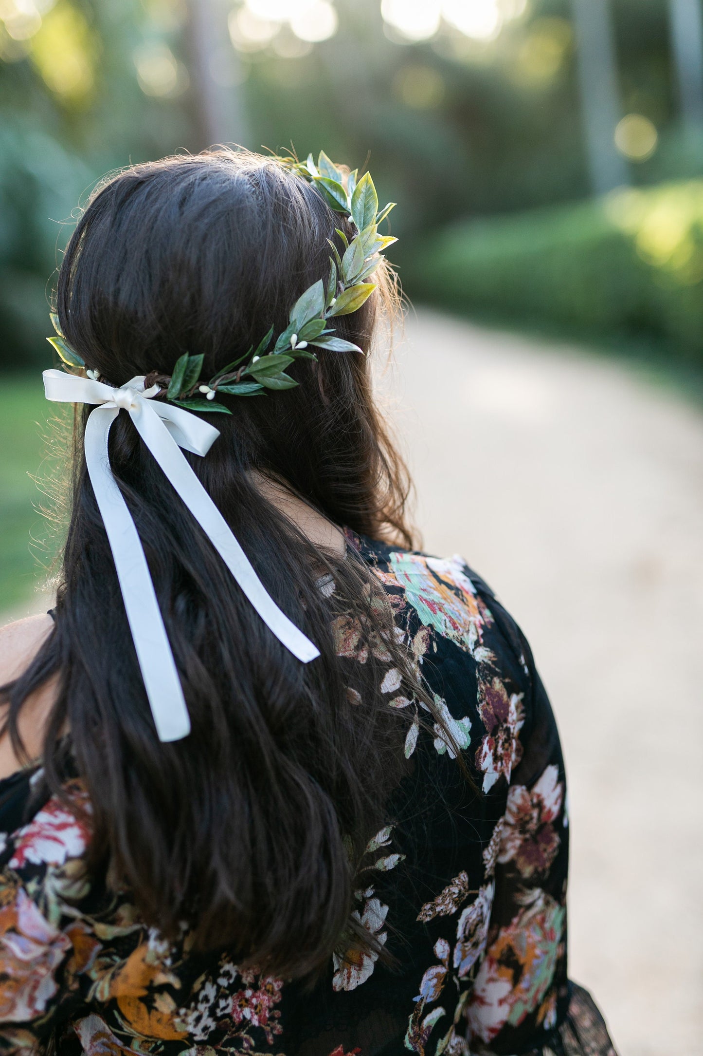 Italian Ruscus Greenery Flower Crown: Wedding Hairpiece