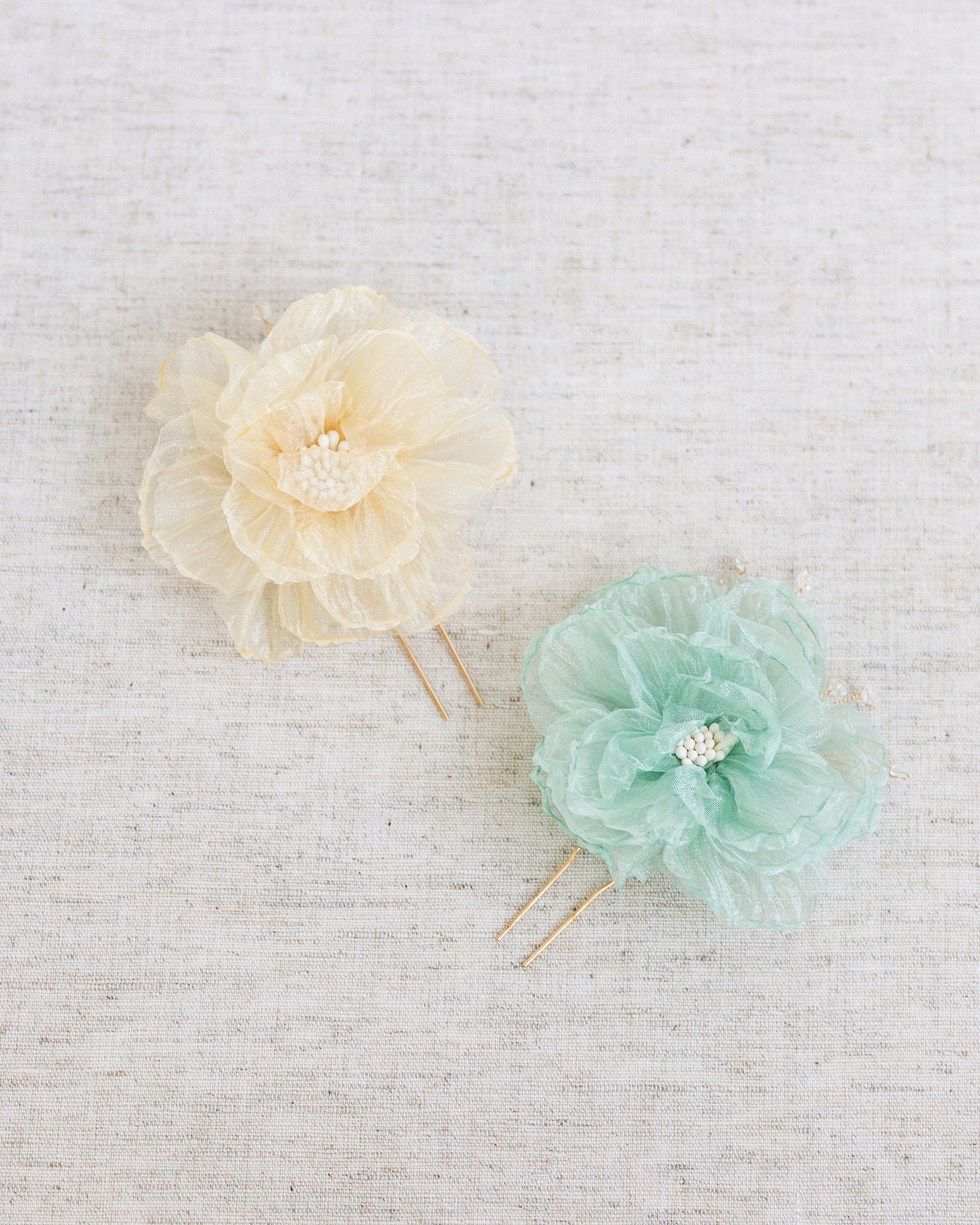 Crystal Flower Hair Pin: Gold Bridal Hair Accessory