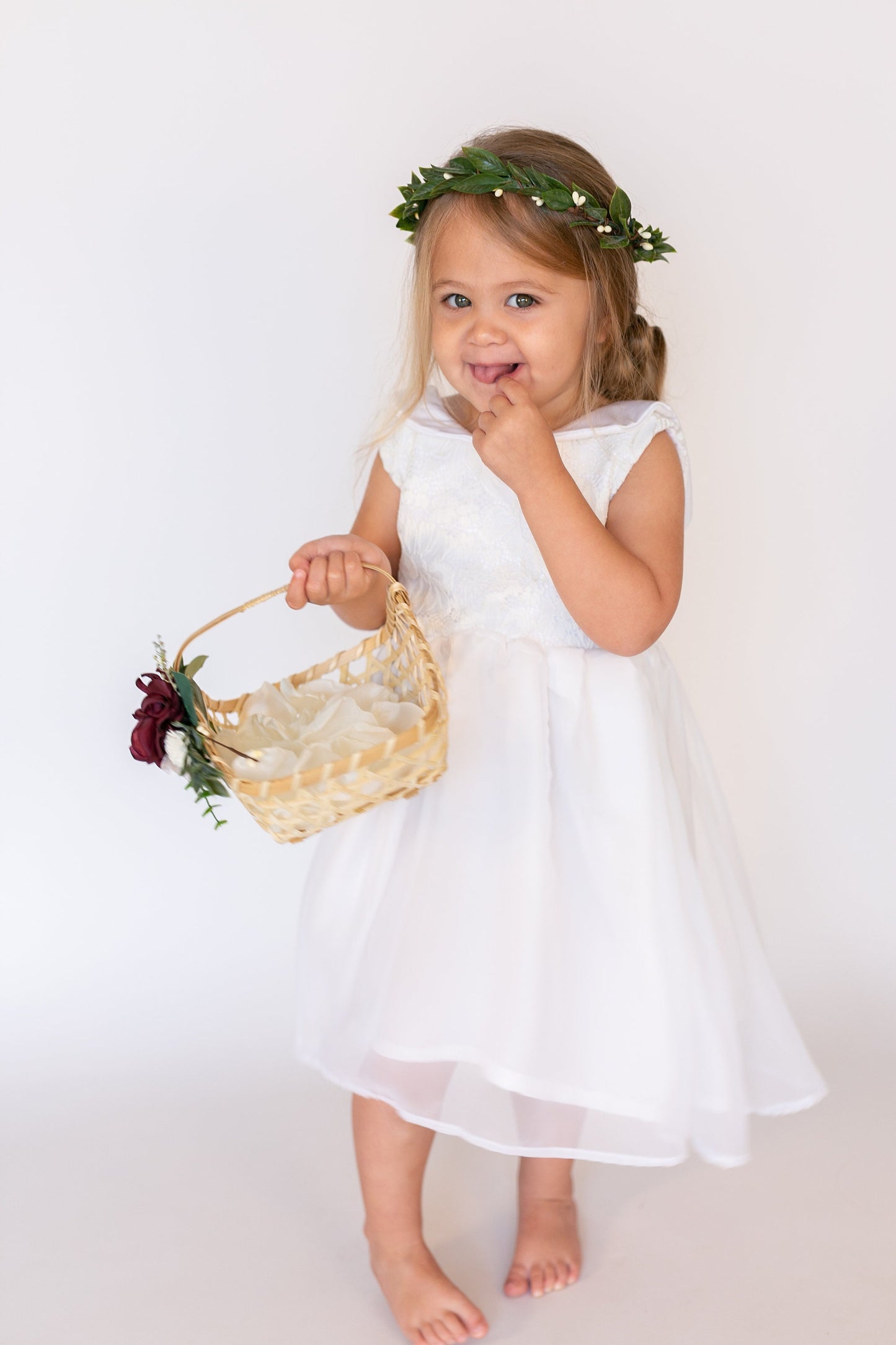 Italian Ruscus Greenery Flower Crown: Wedding Hairpiece