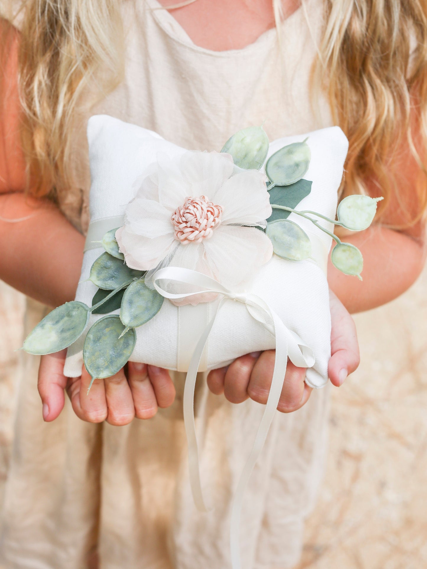 Melissa Rattan Flower Girl Basket | Willow Wedding Basket | Flower Girl Basket | Romantic Wedding Decor | Flower Girl Ring Bearer Set w/ Greenery