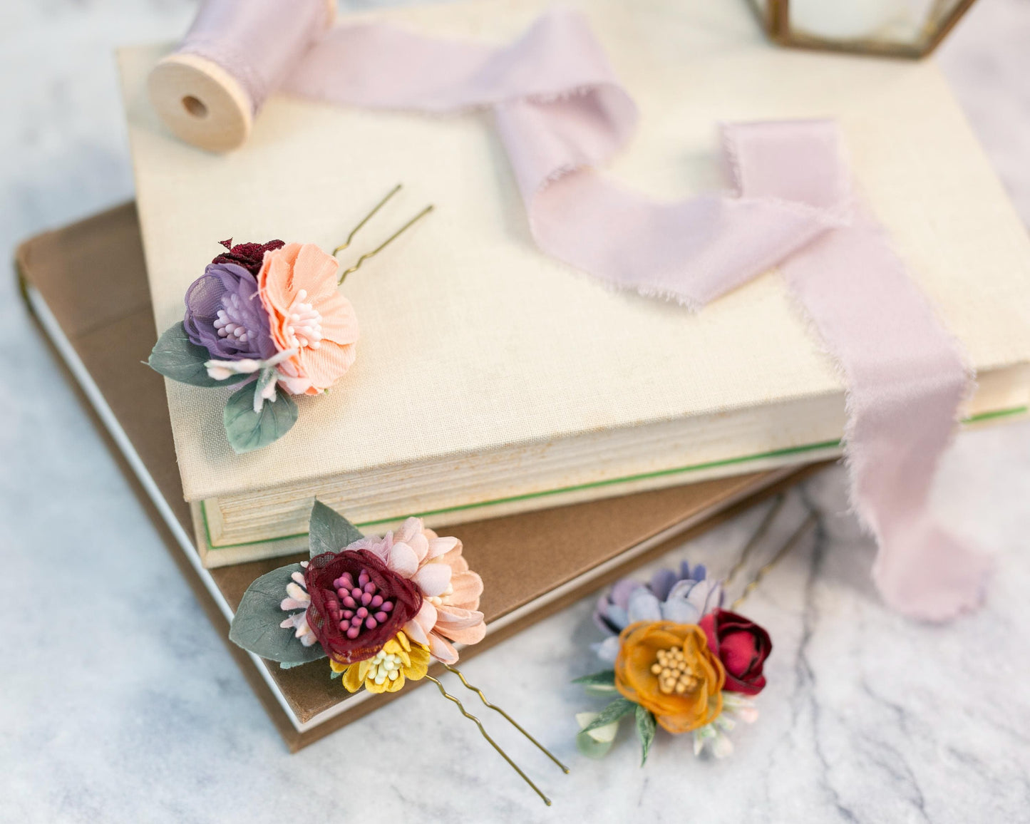 Bridal Flower Hair Pin Set: Regency Wedding Hair Accessory